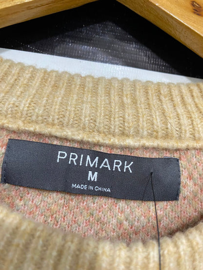 PRIMARK |M| BUST 23| A35| BEIGE CHERRY BLOSSOM INTARSIA KNIT CREW-NECK SWEATER