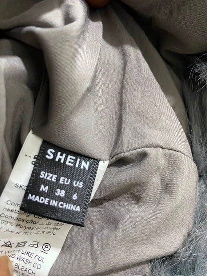 SHEIN |M| BUST 21| A35| CHARCOAL GREY SHAGGY FAUX-FUR CROPPED BOLERO JACKET