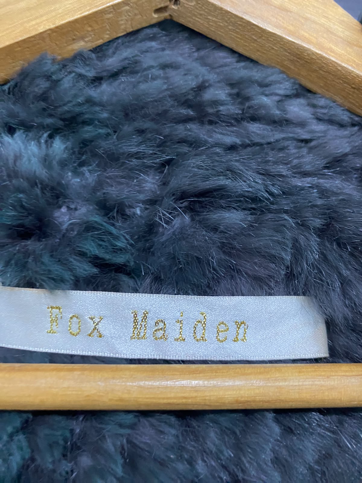 FOX MAIDEN |S| BUST 20| A35| DARK GREEN TEXTURED FAUX-FUR OPEN-FRONT WINTER CARDIGAN COAT