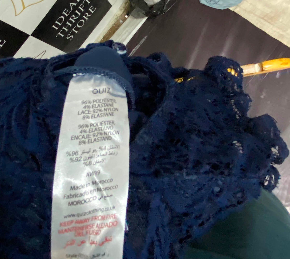 QUIZ |S| BUST 15| A35| NAVY BLUE LACE BODICE SLEEVELESS JUMPSUIT