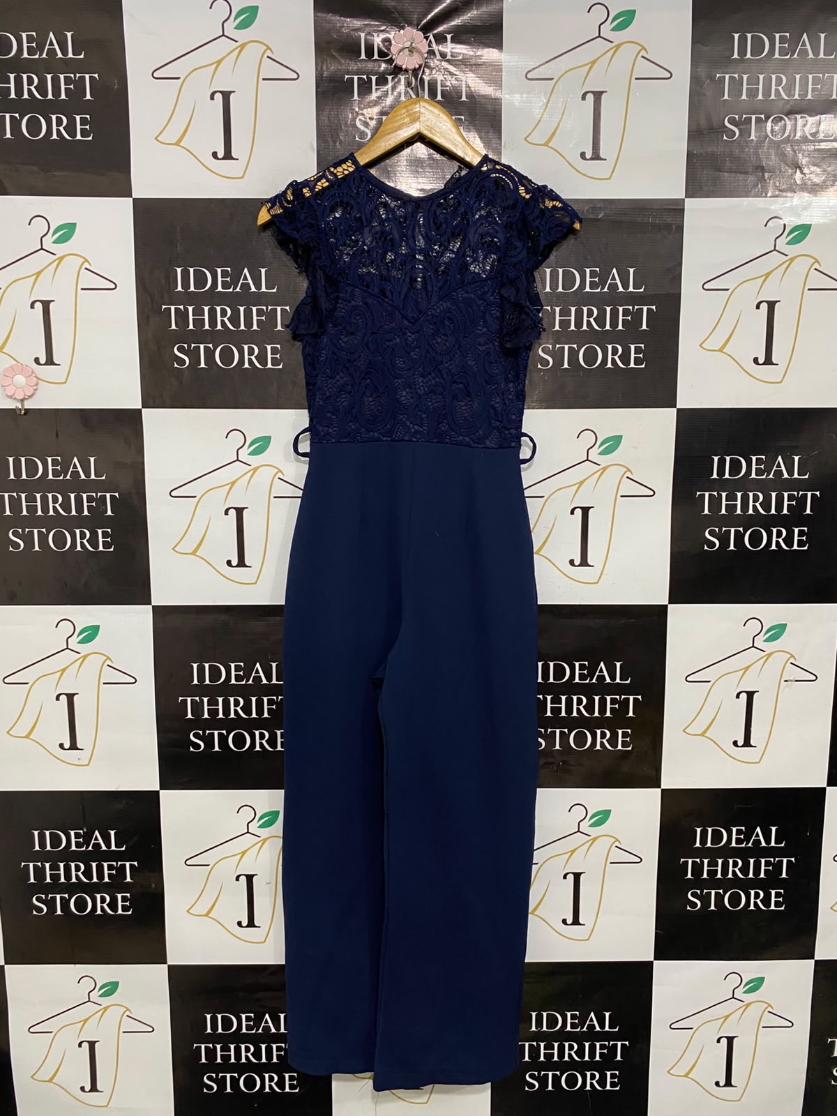 QUIZ |S| BUST 15| A35| NAVY BLUE LACE BODICE SLEEVELESS JUMPSUIT