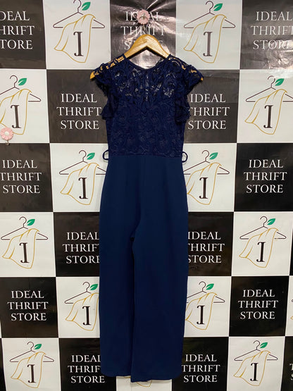 QUIZ |S| BUST 15| A35| NAVY BLUE LACE BODICE SLEEVELESS JUMPSUIT