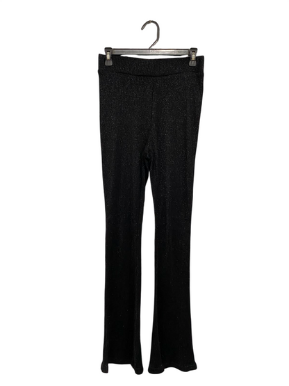 PIECES |S| WAIST 26| A37| BLACK GLITTER RIBBED KNIT FLARED LOUNGE PANTS