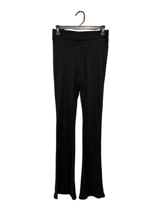 PIECES |S| WAIST 26| A37| BLACK GLITTER RIBBED KNIT FLARED LOUNGE PANTS