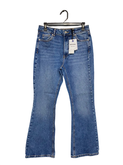 NEW LOOK |L| WAIST 30| A37| "BROOKE" MEDIUM BLUE MID-RISE FLARE DENIM JEANS