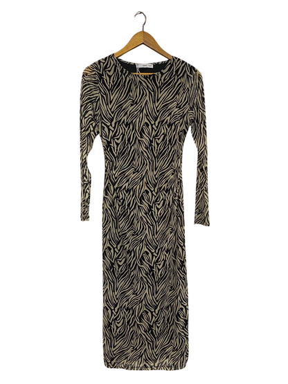 MNG |L| BUST 16| A37| ZEBRAS ANIMAL PRINT MESH MIDI DRESS