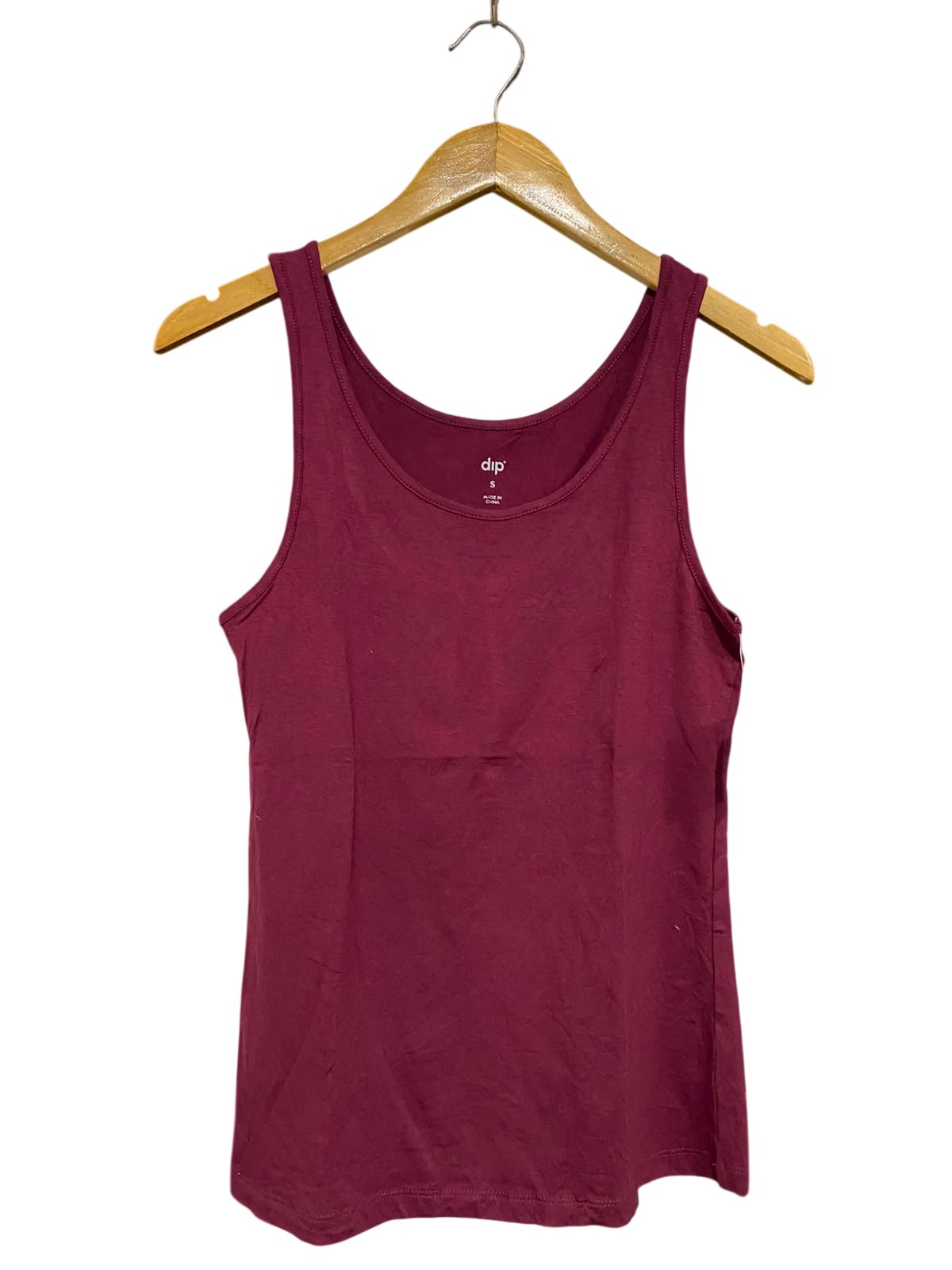 DIP |S| BUST 15| A37| BURGUNDY ESSENTIAL RIBBED TANK TOP