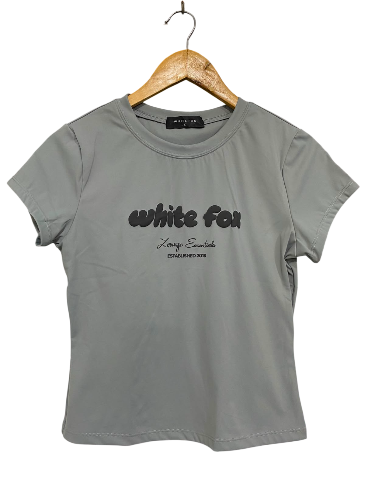 WHITE FOX |L| BUST 16| A37| GREY LOUNGE ESSENTIALS FITTED T-SHIRT