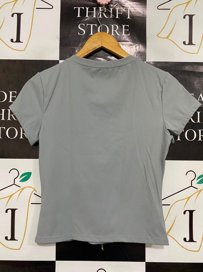 WHITE FOX |L| BUST 16| A37| GREY LOUNGE ESSENTIALS FITTED T-SHIRT