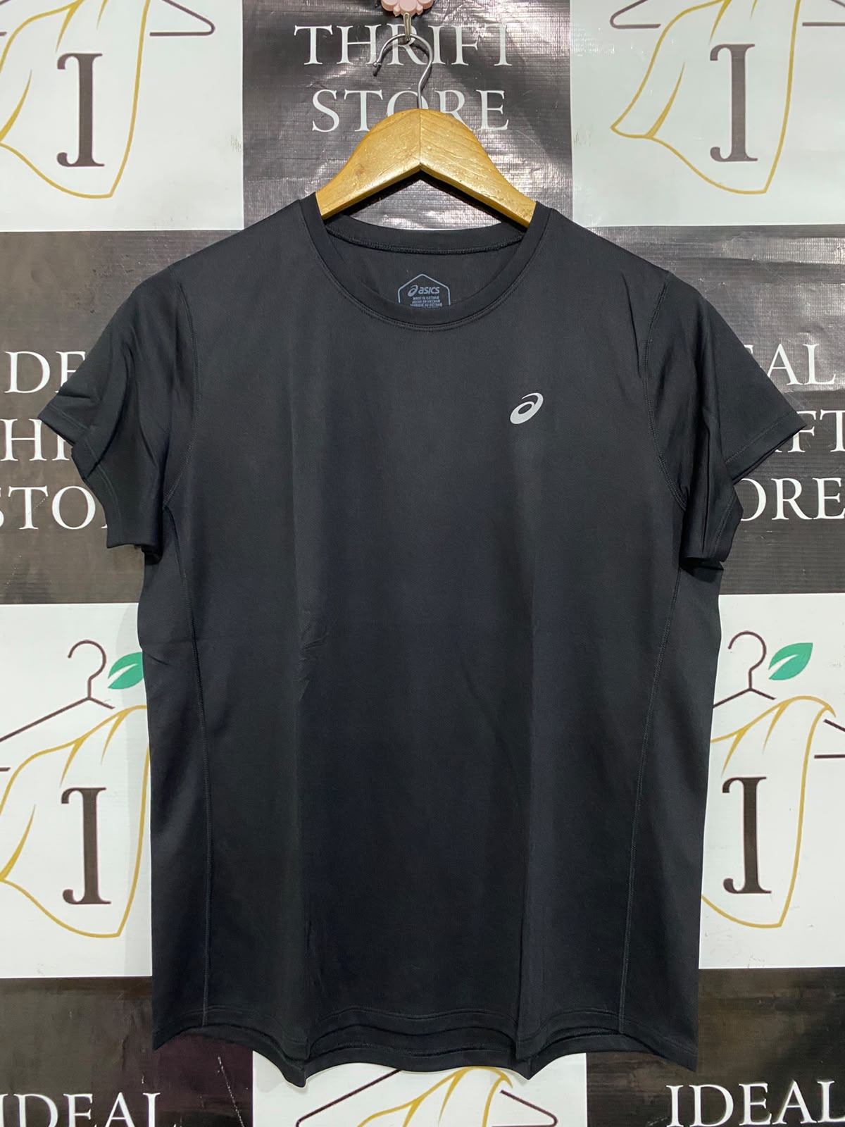 ASICS |L| BUST 20| A37| BLACK ATHLETIC PERFORMANCE T-SHIRT