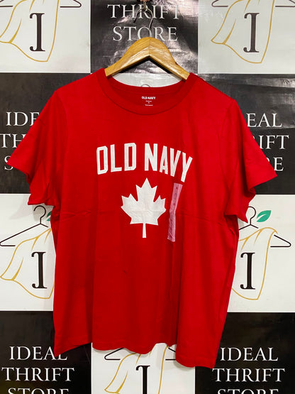 OLD NAVY |XL| BUST 22| A37| RED CANADA MAPLE LEAF LOGO T-SHIRT