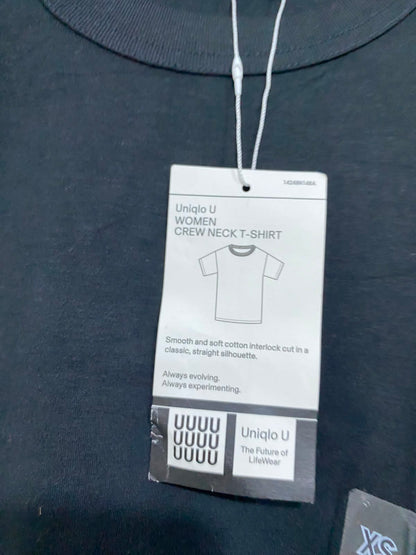 UNIQLO U |XS| BUST 14| A37| BLACK ESSENTIAL CREWNECK T-SHIRT