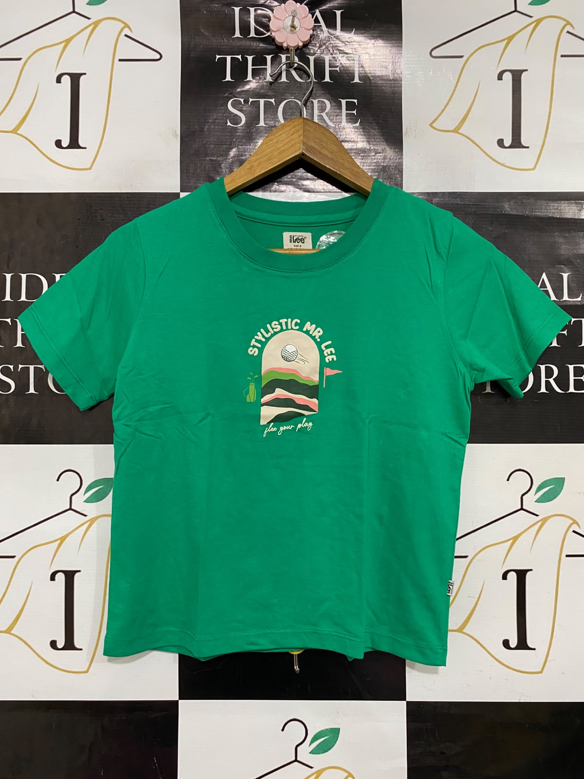 MR LEE |S| BUST 17| A37| GREEN "STYLISTIC MR. LEE" GOLF GRAPHIC T-SHIRT