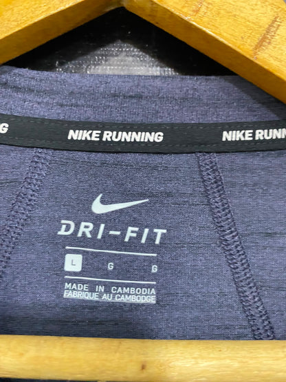 NIKE |L| BUST 19| A37| DRI-FIT GREY HEATHERED ATHLETIC RUNNING T-SHIRT