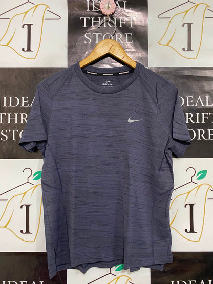 NIKE |L| BUST 19| A37| DRI-FIT GREY HEATHERED ATHLETIC RUNNING T-SHIRT
