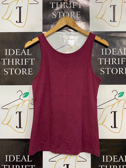 DIP |S| BUST 15| A37| BURGUNDY ESSENTIAL RIBBED TANK TOP