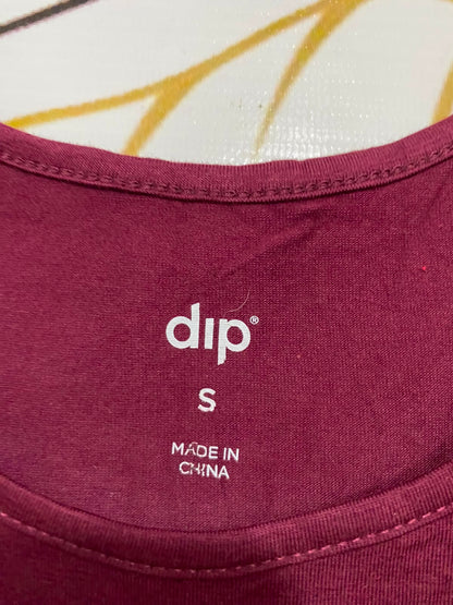 DIP |S| BUST 15| A37| BURGUNDY ESSENTIAL RIBBED TANK TOP