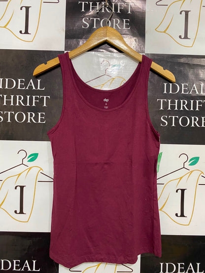 DIP |S| BUST 15| A37| BURGUNDY ESSENTIAL RIBBED TANK TOP
