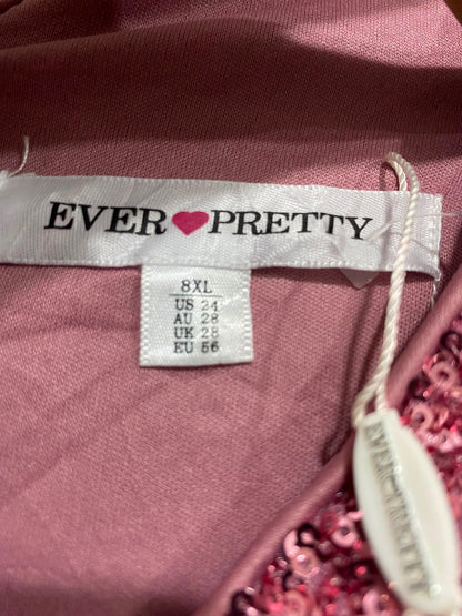 EVER PRETTY |XL| BUST 20| A37| MAUVE SEQUIN BODICE V-NECK EVENING GOWN