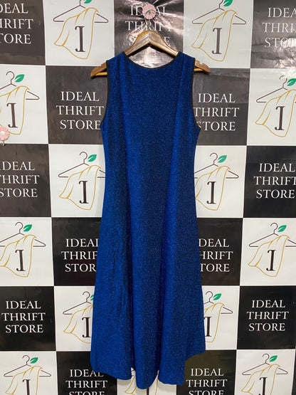 SHEIN |XL| BUST 17| A37| PRIVÉ ROYAL BLUE GLIMMER RUCHED MIDI DRESS