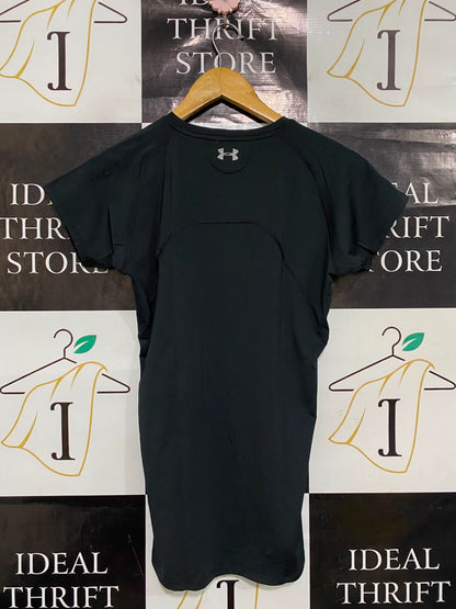 UNDER ARMOUR |XS| BUST 16| A37| CHARCOAL GREY BRAND-TAPED ATHLETIC T-SHIRT