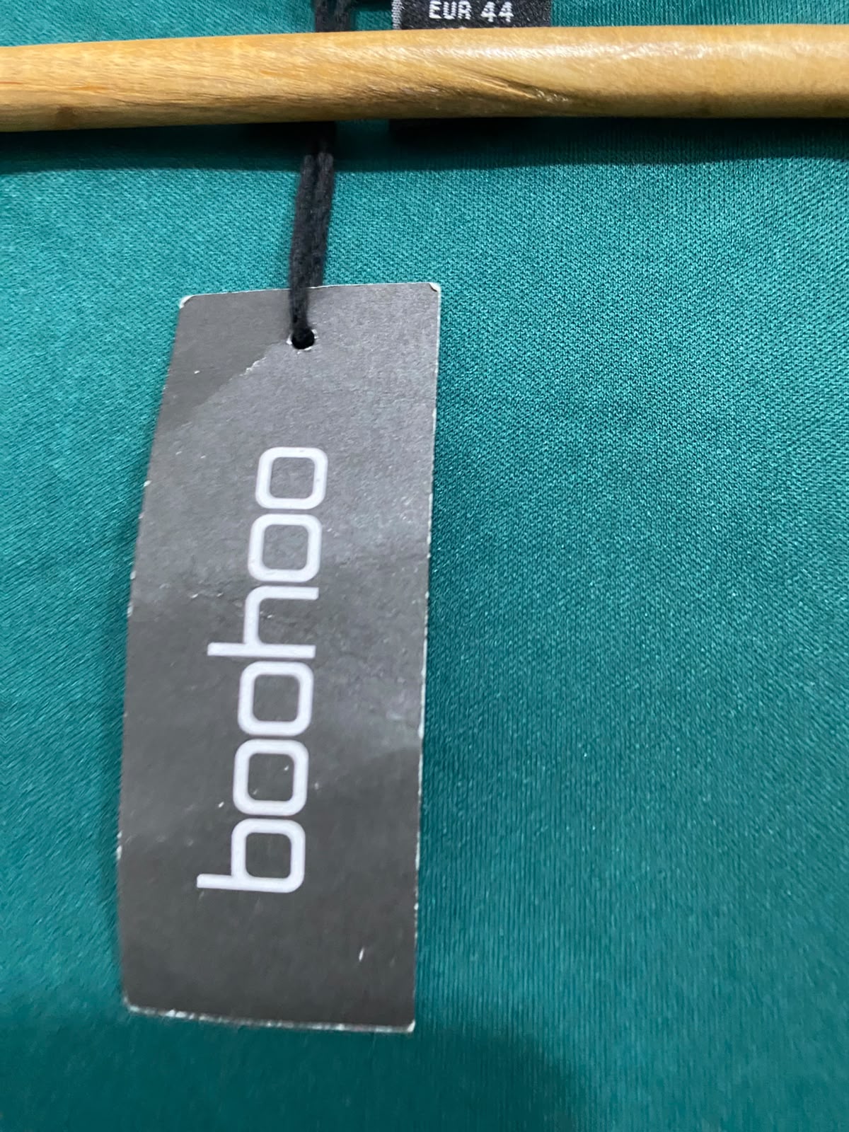 BOOHOO |M| BUST 17| A37| EMERALD GREEN SQUARE NECK RUCHED MAXI DRESS