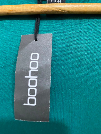 BOOHOO |M| BUST 17| A37| EMERALD GREEN SQUARE NECK RUCHED MAXI DRESS