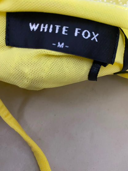 WHITE FOX |M| BUST 18| A37| BRIGHT YELLOW STRAIT-LINE BEADED BANDEAU MIDI DRESS