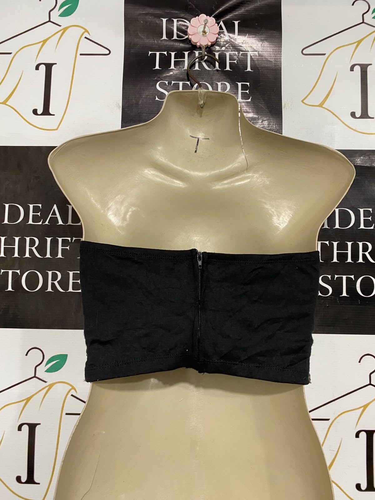SELF |S| BUST 14| A37| ROSE GOLD SEQUIN BANDEAU KNOT CROP TOP