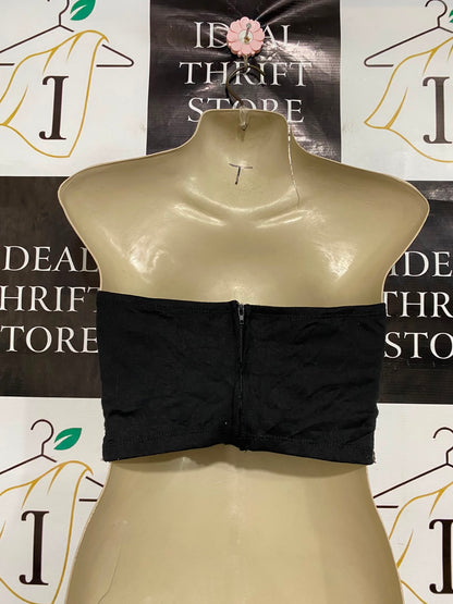 SELF |S| BUST 14| A37| ROSE GOLD SEQUIN BANDEAU KNOT CROP TOP