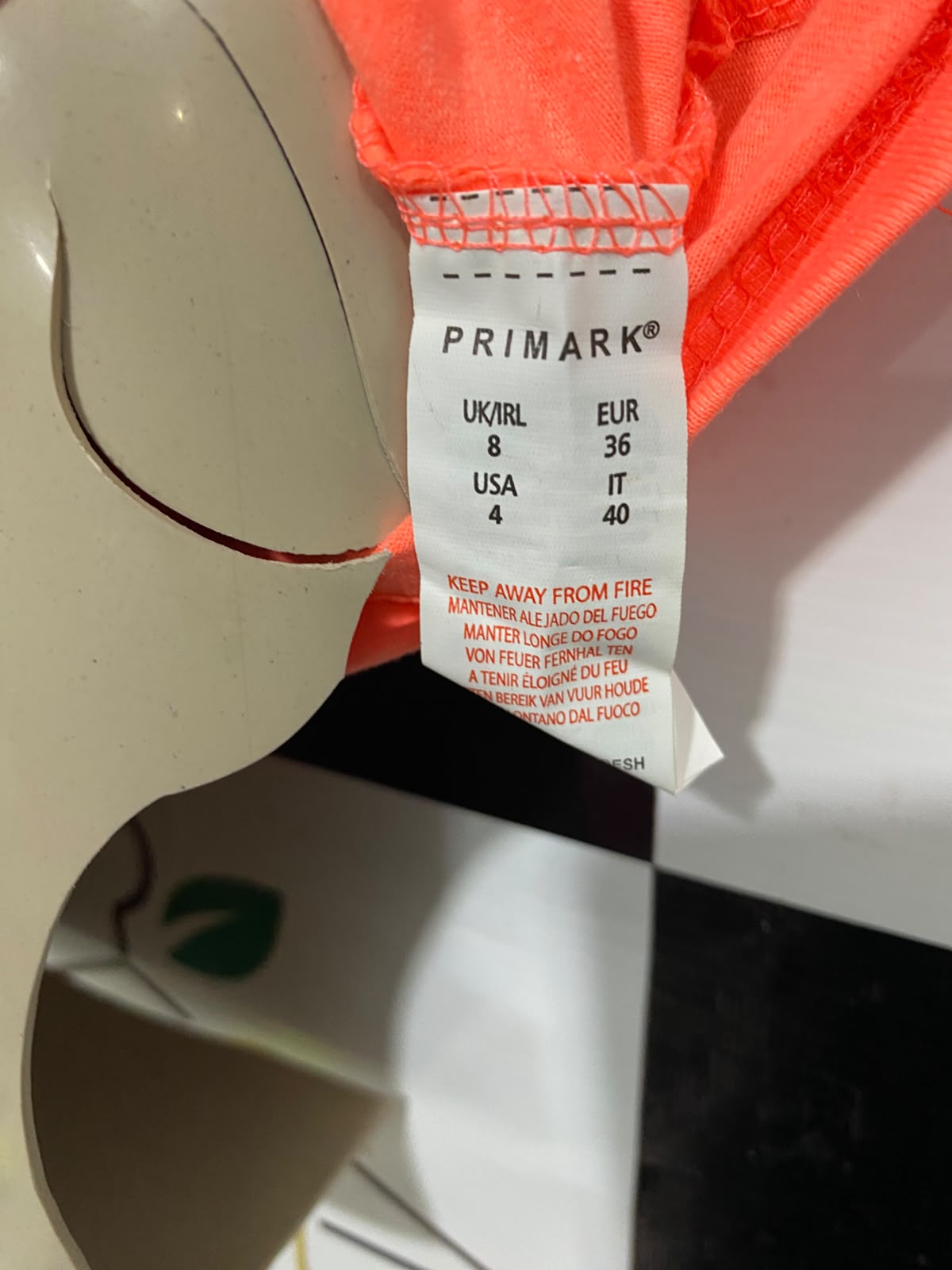 PRIMARK |S| BUST 15| A37| BRIGHT CORAL SPAGHETTI STRAP BASIC TANK TOP