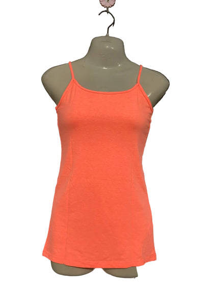 PRIMARK |S| BUST 15| A37| BRIGHT CORAL SPAGHETTI STRAP BASIC TANK TOP
