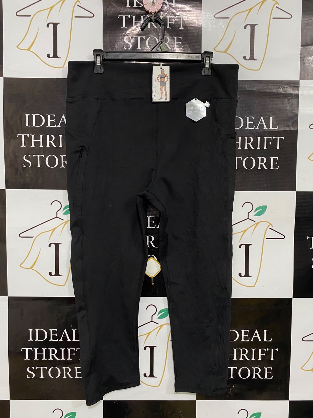 MB |XL| WAIST 34| A37| BLACK HIGH-WAISTED SCULPT ACTIVE LEGGINGS