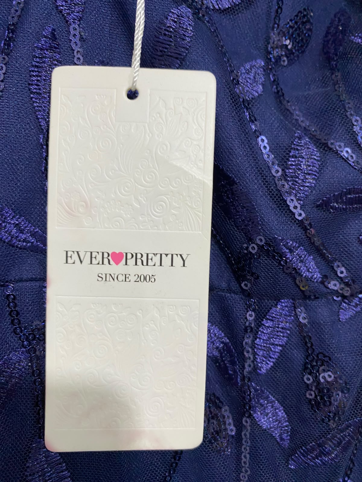 EVER PRETTY |XL| BUST 23| A37| NAVY BLUE FLORAL EMBROIDERED MESH SHORT-SLEEVE MIDI DRESS