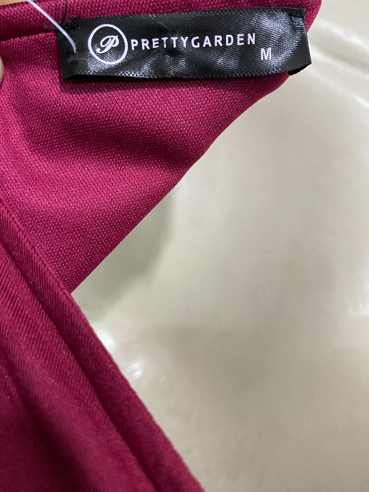 PRETTY GARDEN |M| BUST 16| A37| MAGENTA PINK ONE-SHOULDER RUCHED BODYCON MIDI DRESS