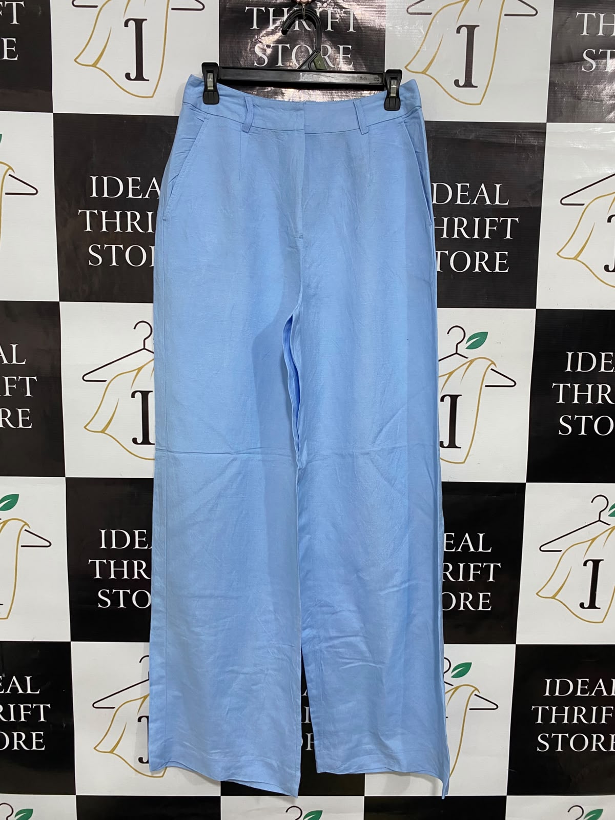AERE |M| BUST 27| A37| PASTEL BLUE WIDE-LEG TAILORED TROUSERS