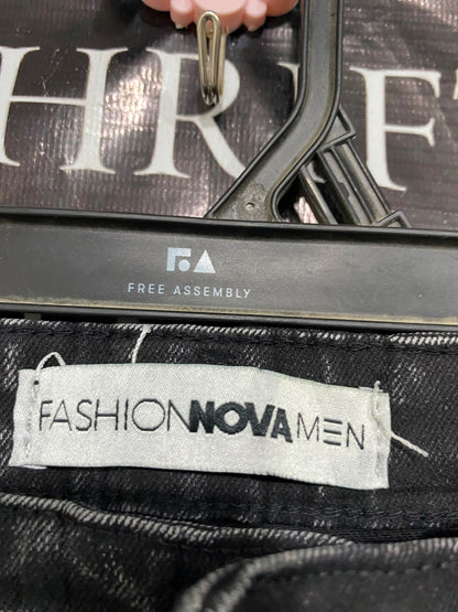 FASHION NOVA |XL| WAIAT 34| A37| BLACK ACID-WASH UTILITY CARGO PANTS