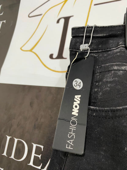 FASHION NOVA |XL| WAIAT 34| A37| BLACK ACID-WASH UTILITY CARGO PANTS