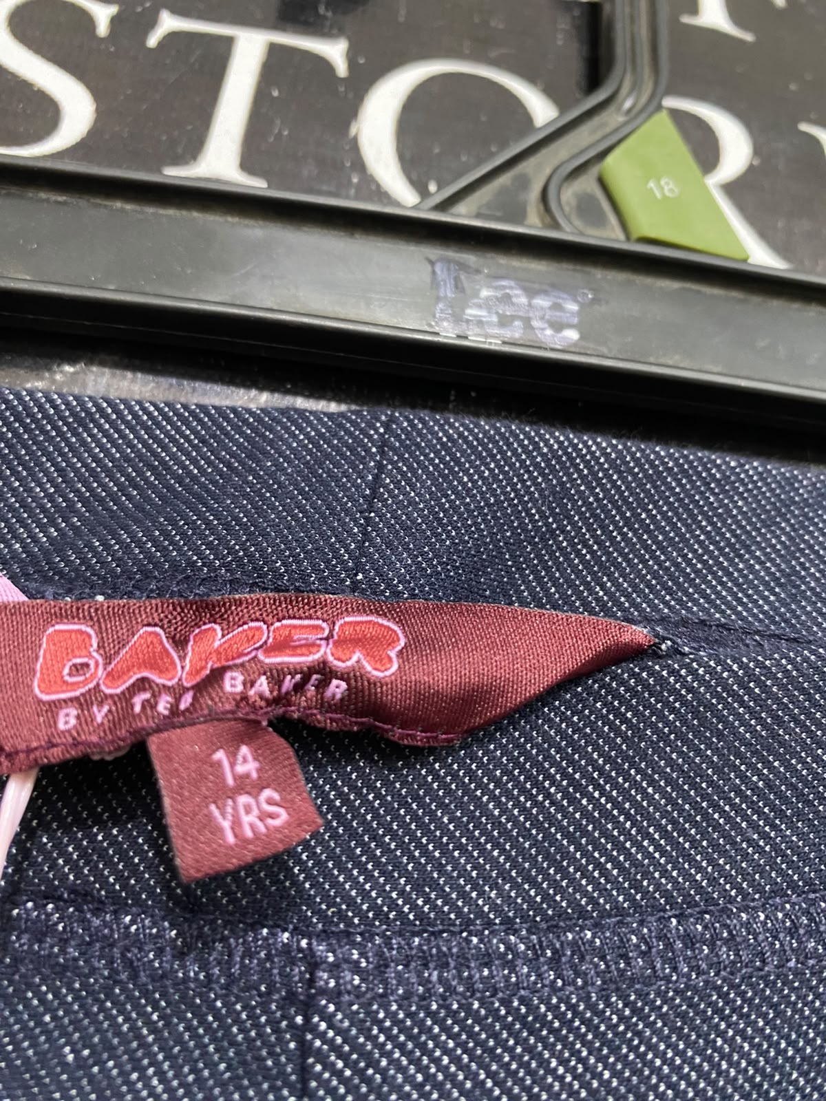 BAKER |S| WAIST 26| A37| BLUE DENIM-PRINT STRETCH LEGGINGS