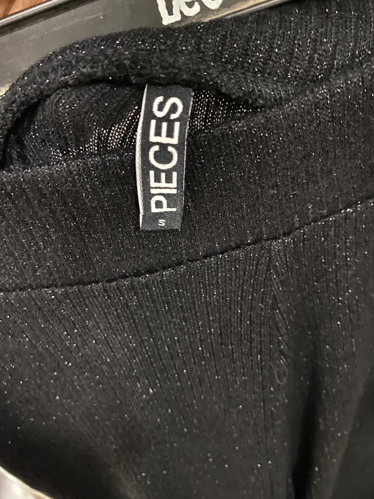 PIECES |S| WAIST 26| A37| BLACK GLITTER RIBBED KNIT FLARED LOUNGE PANTS