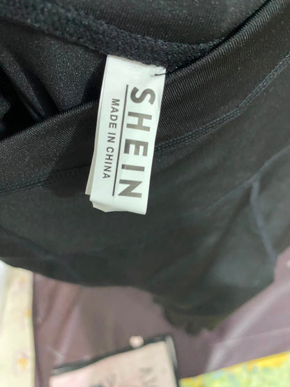SHEIN |M| WAIST 28| A36| BLACK HIGH-WAIST SEAMED FLARED ATHLEISURE PANTS