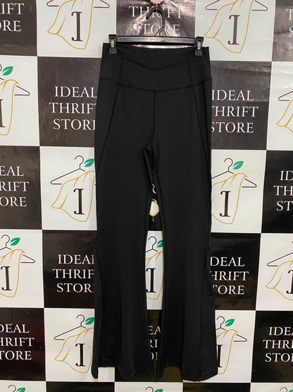 SHEIN |M| WAIST 28| A36| BLACK HIGH-WAIST SEAMED FLARED ATHLEISURE PANTS