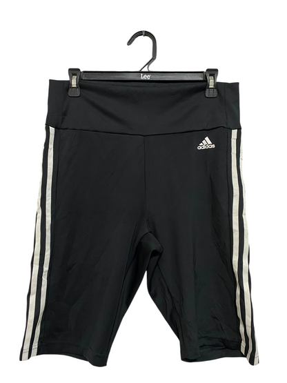 ADIDAS |L| WAIST 30| A37| BLACK & WHITE 3-STRIPE ATHLETIC BIKER SHORTS