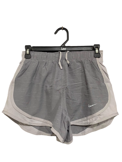 NIKE |S| WAIST 25| A37| HEATHER GREY & WHITE TRIM PERFORMANCE RUNNING SHORTS