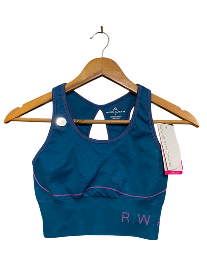 ROCKWEAR |S| BUST 12| A37| TEAL SEAMLESS CUTOUT ATHLETIC SPORTS BRA