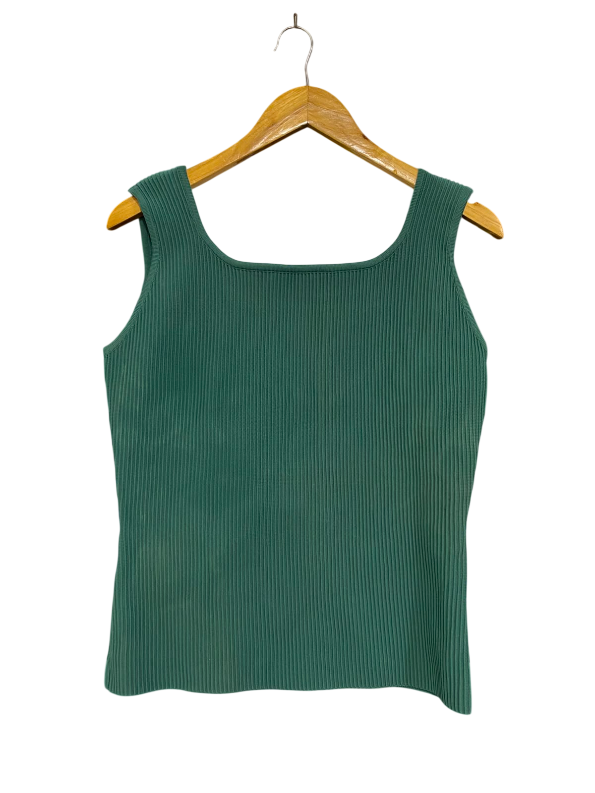 ED IT ED |M| BUST 17| A37| DUSTY SAGE RIBBED SQUARE-NECK SLEEVELESS TANK TOP