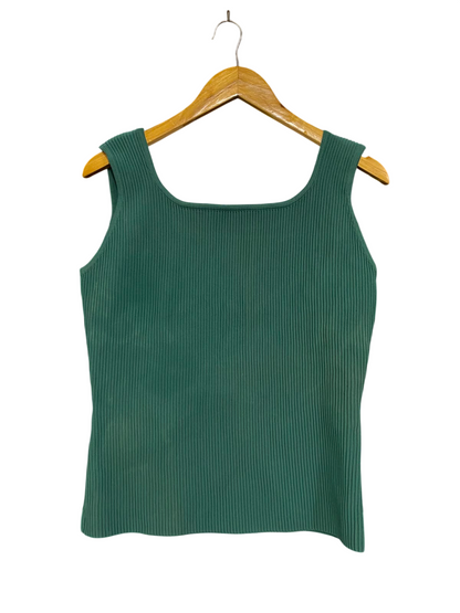 ED IT ED |M| BUST 17| A37| DUSTY SAGE RIBBED SQUARE-NECK SLEEVELESS TANK TOP