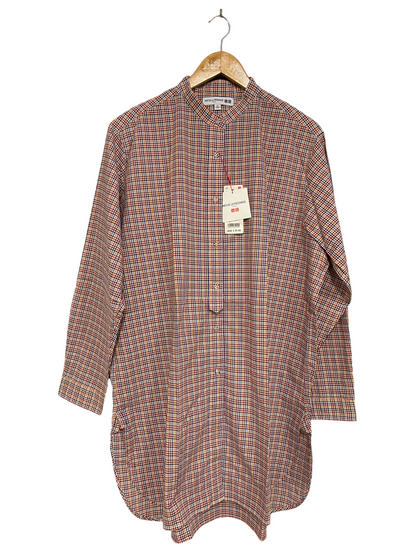 UNIQLO |XL| BUST 24| A38| INES DE LA FRESSANGE PLAID MANDARIN COLLAR TUNIC SHIRT