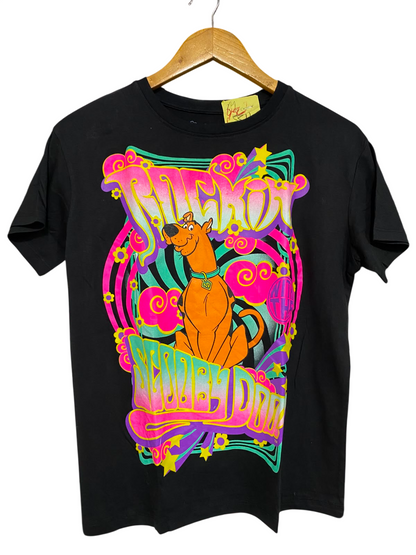 SCOOBY DOO |M| BUST 19| A38| BLACK PSYCHEDELIC GRAPHIC T-SHIRT