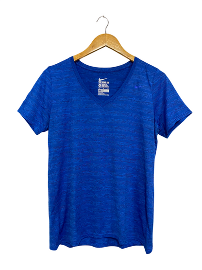 NIKE |XL| BUST 19| A38| BLUE HEATHER DRI-FIT V-NECK ATHLETIC T-SHIRT
